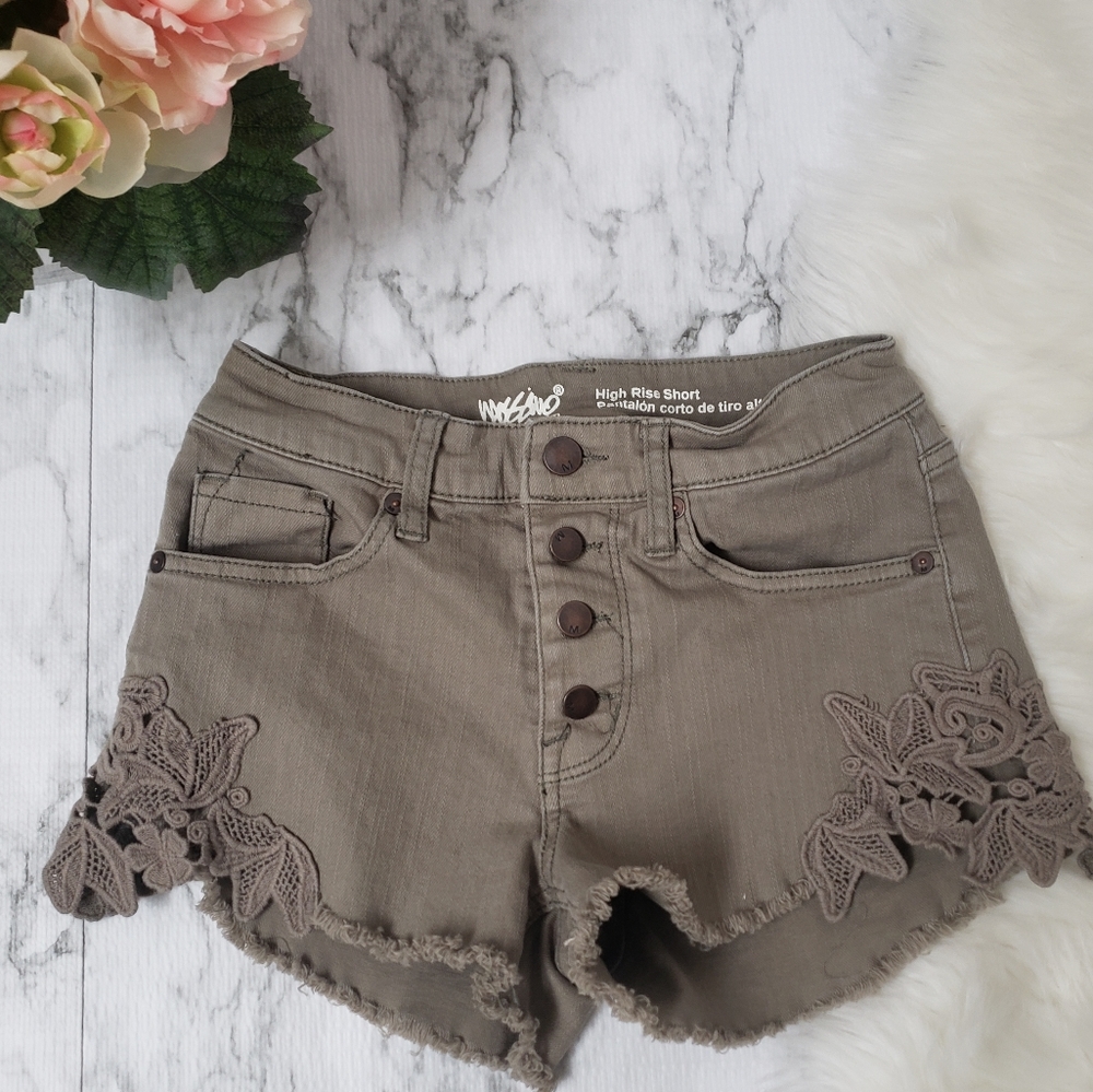 Mossimo High Rise Jean Green Shorts Size 00/24